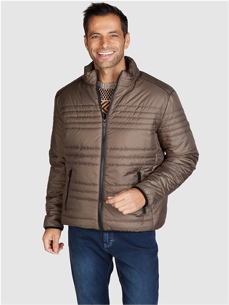 Navigazione pánská prošívaná bunda hnědá