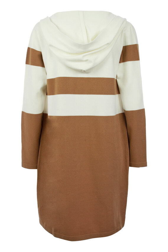 Kenny s bílo-hnědý cardigan s kapucí