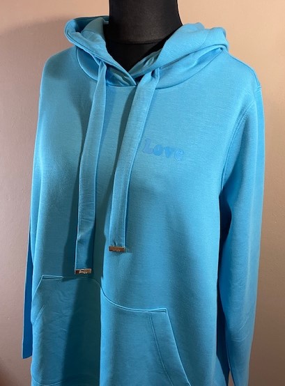 Via appia tyrkysová mikina s kapucí