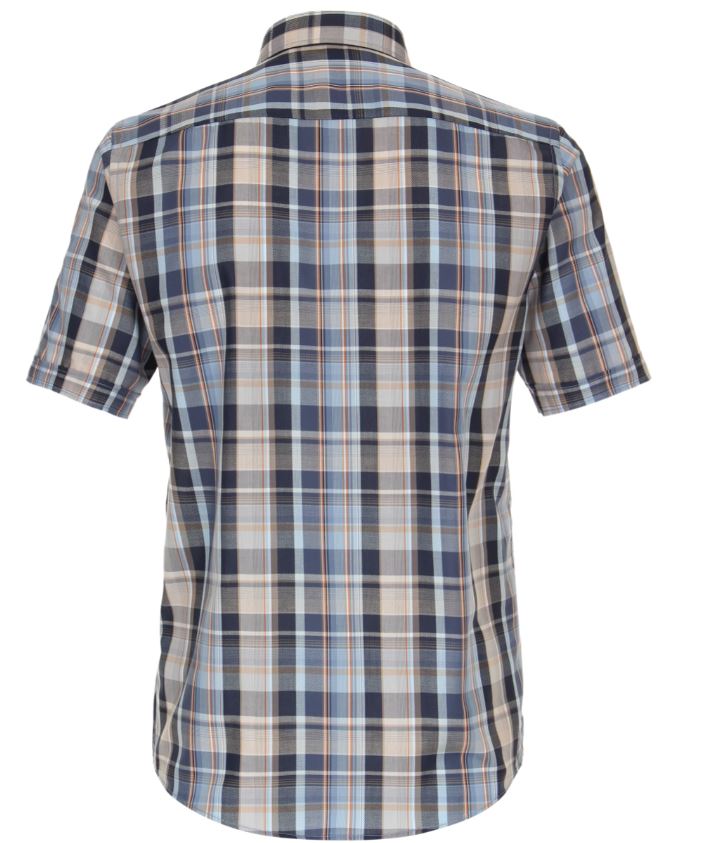 Casamoda pánská košile s krátkým rukávem modrá kostka