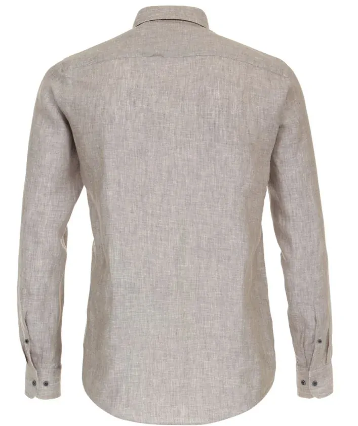 Casamoda lněná košile s dlouhým rukávem - béžová