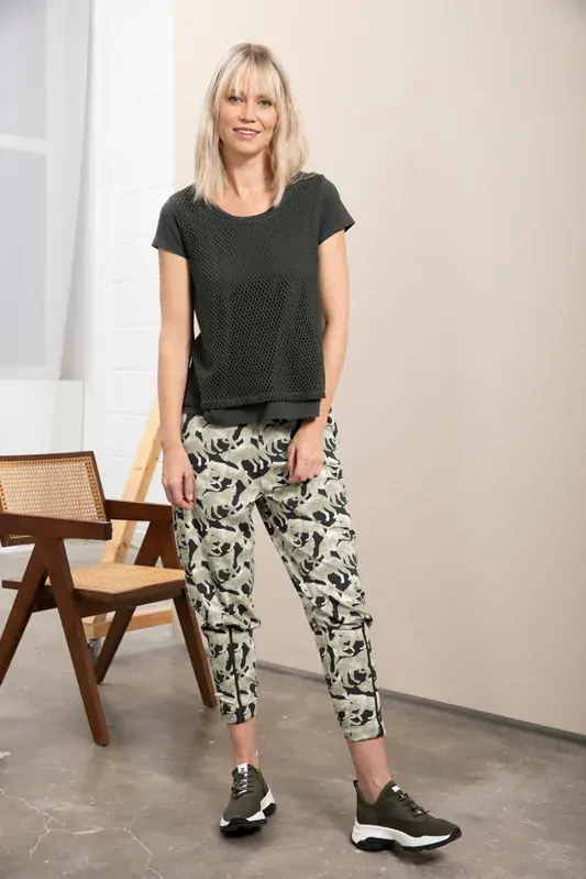 Kenny S khaki síťované triko