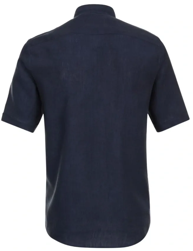 Casamoda lněná košile s krátkým rukávem modrá