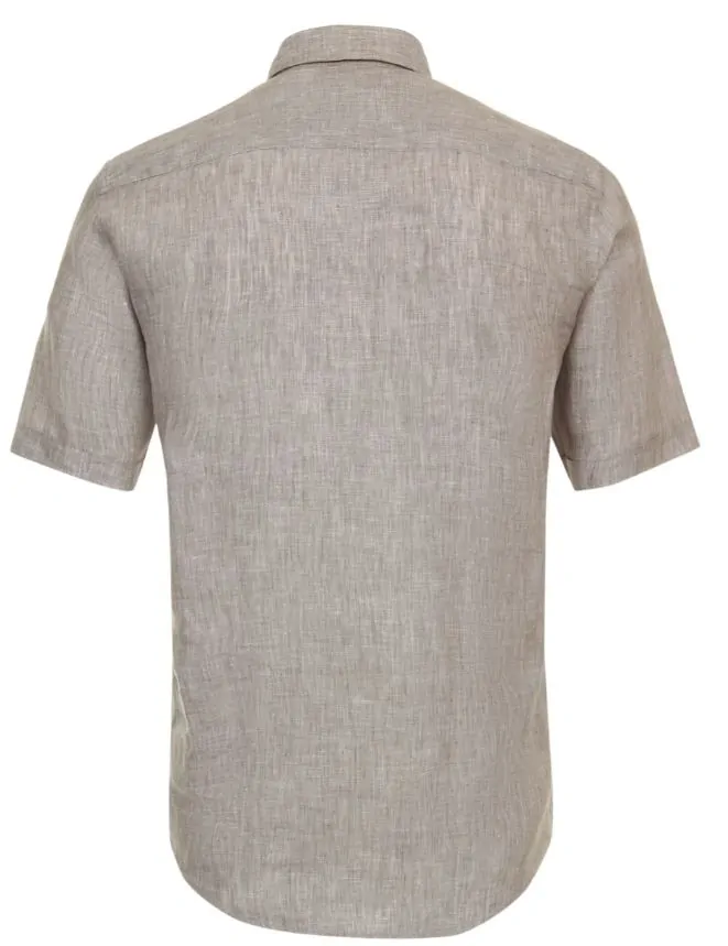 Casamoda lněná košile s krátkým rukávem béžová