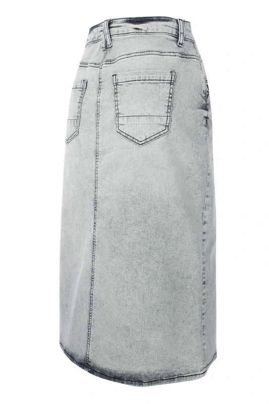 Kenny S delší jeans sukně šedá