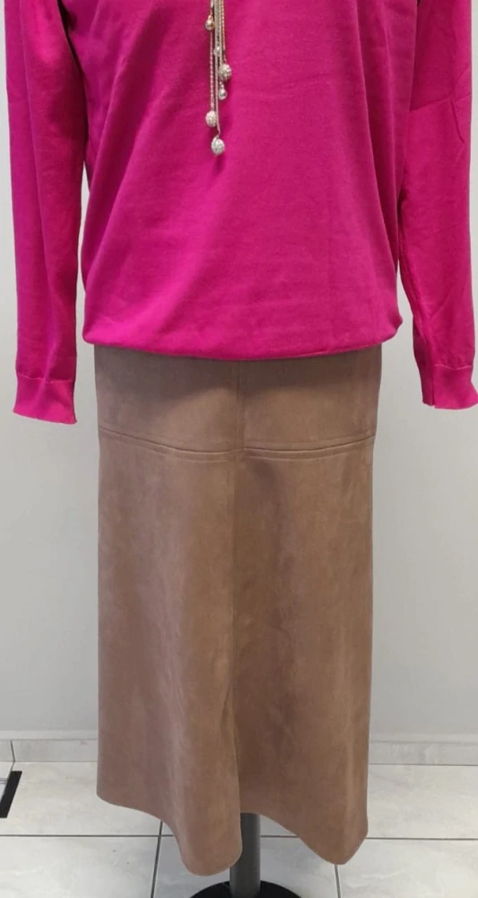 Kávová delší sukně Rosie