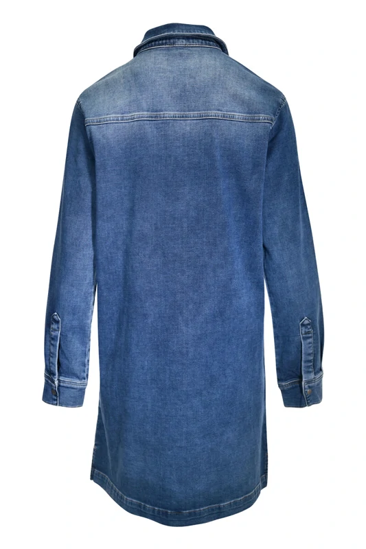 Kenny S jeans šaty s dlouhým rukávem