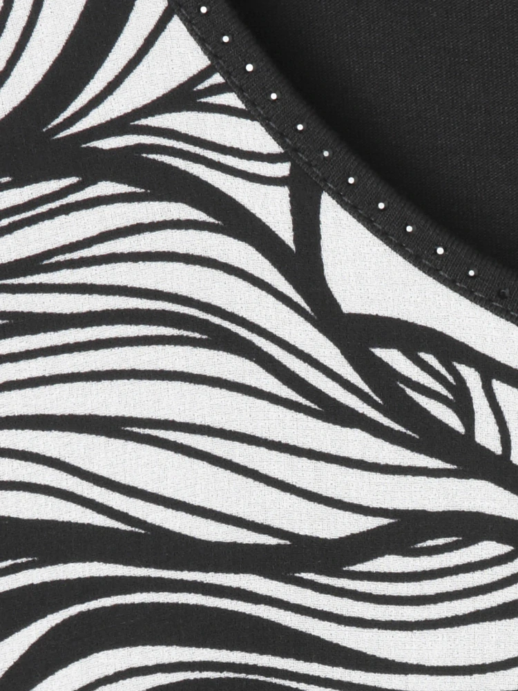 Via appia černo-hnědá halenka se spadlým rukávem