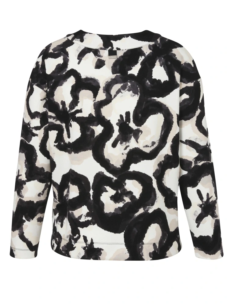 Frapp černo-bílé triko s V výstřihem