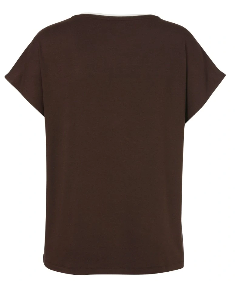 Via appia due smetanové triko hnědo-krémové