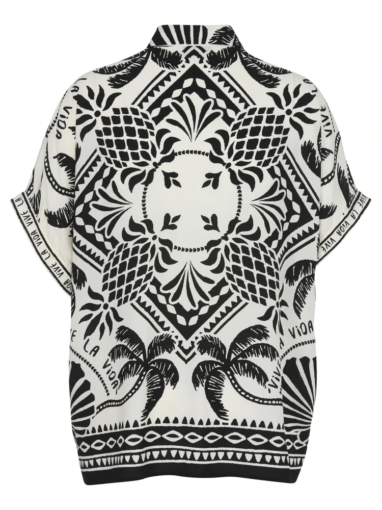 Via appia due černo-krémová propínací halenka