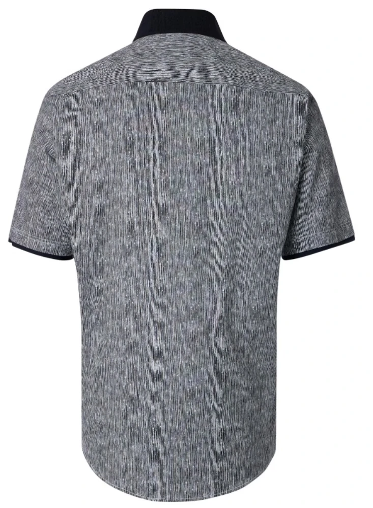 Casamoda černo-šedá košile s krátkým rukávem