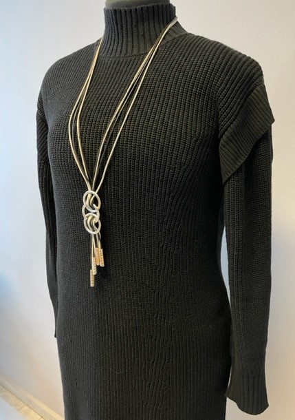 Via appia černé úpletové šaty