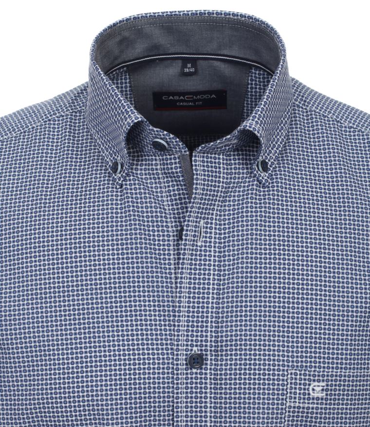 Casamoda košile krátký rukáv modrý vzorek