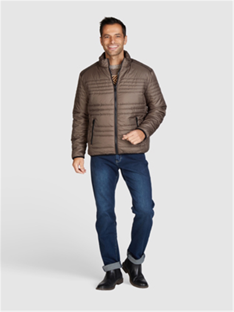 Navigazione pánská prošívaná bunda hnědá