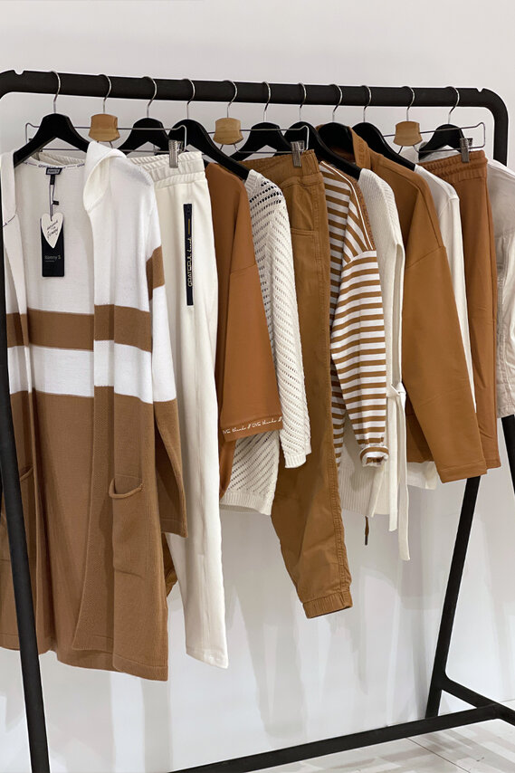 Kenny s bílo-hnědý cardigan s kapucí