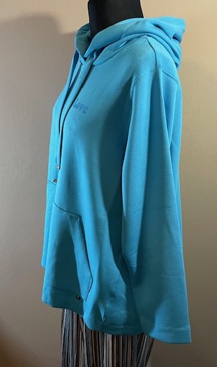 Via appia tyrkysová mikina s kapucí