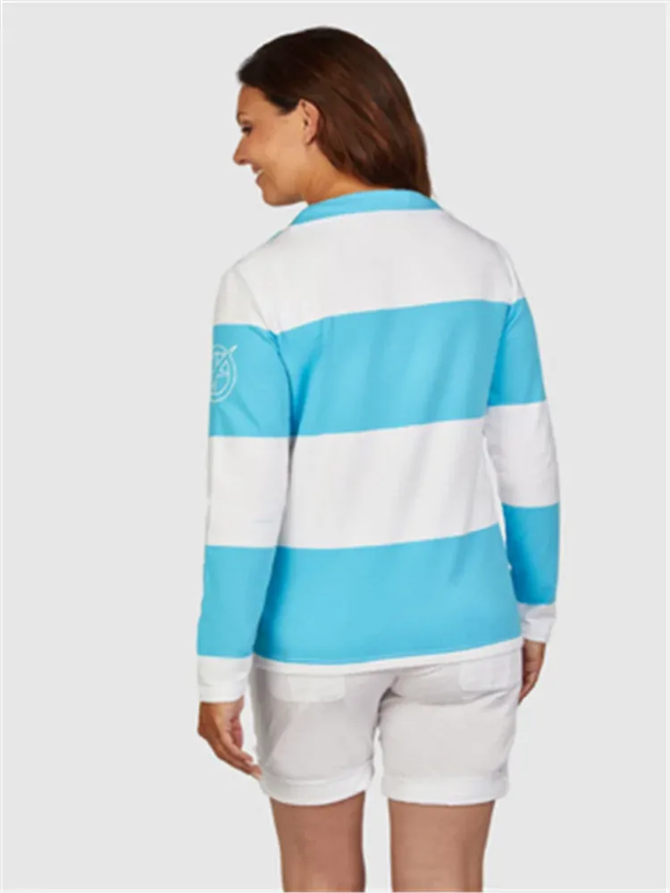 Navigazione tyrkysovo-bílá mikina