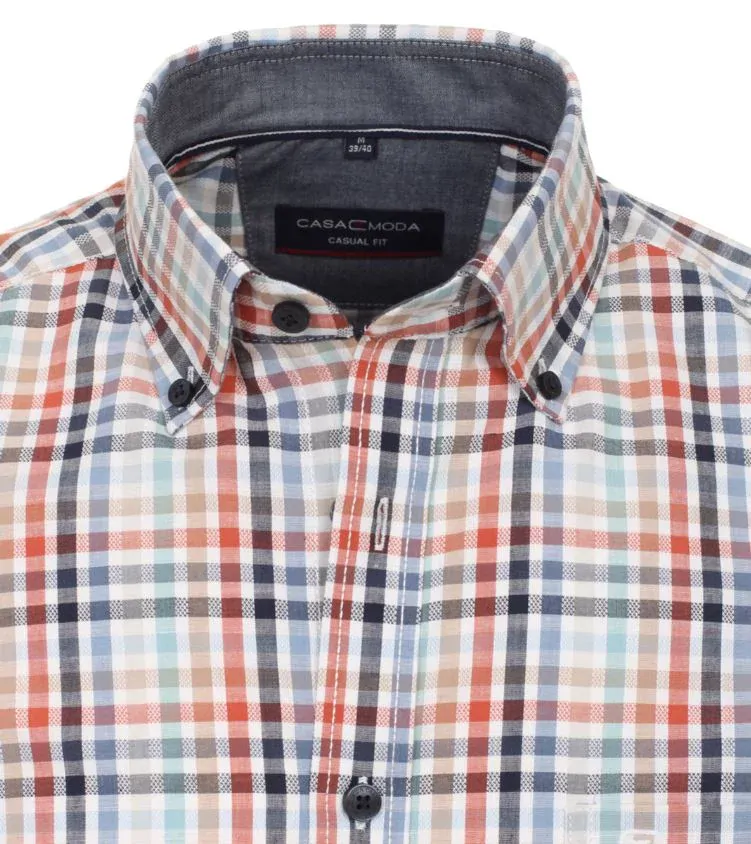 Casamoda kostkovaná košile s krátkým rukávem