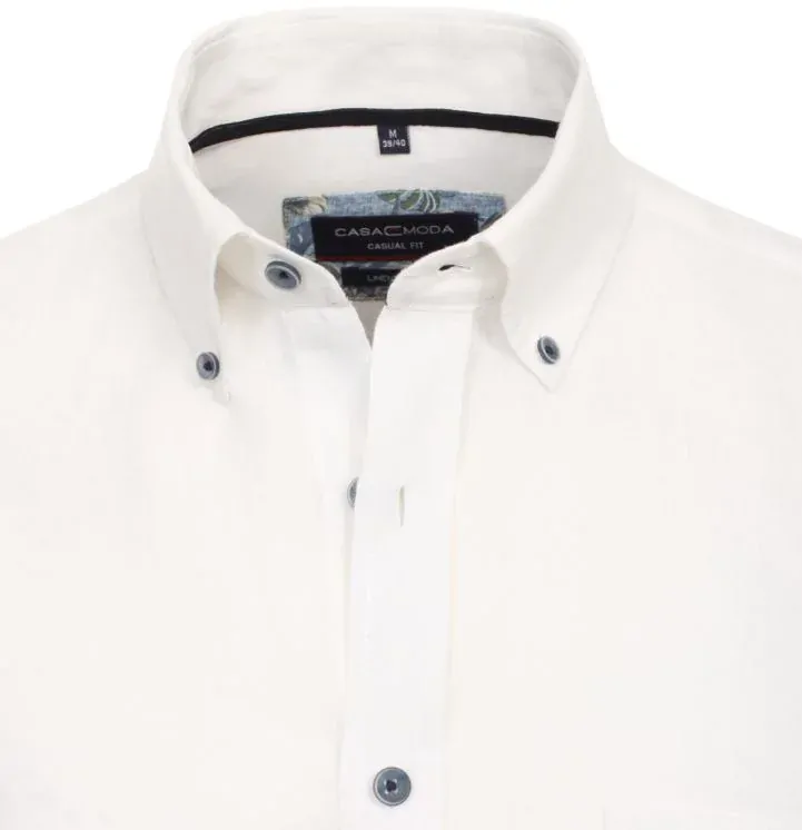 Casamoda lněná košile s dlouhým rukávem - bílá