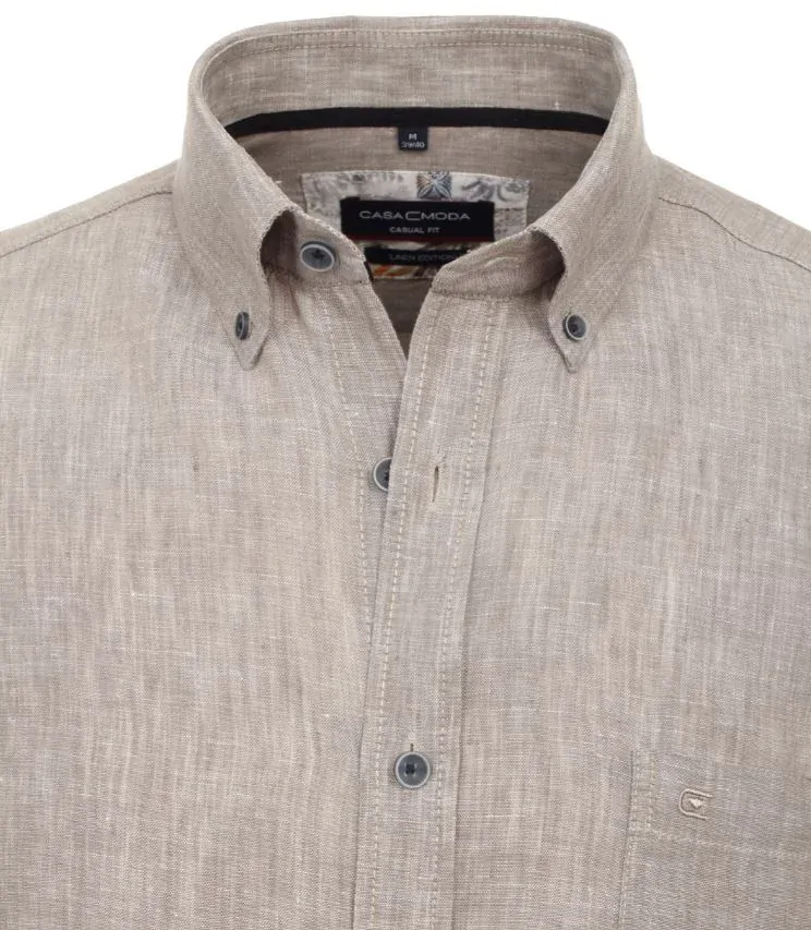 Casamoda lněná košile s dlouhým rukávem - béžová