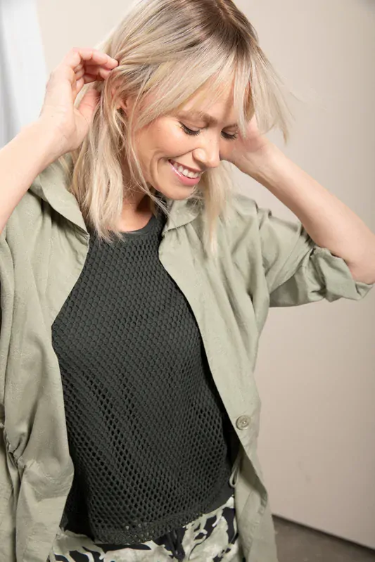 Kenny S khaki síťované triko