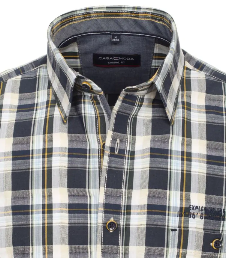 Casamoda pánská kostkovaná košile s krátkým rukávem