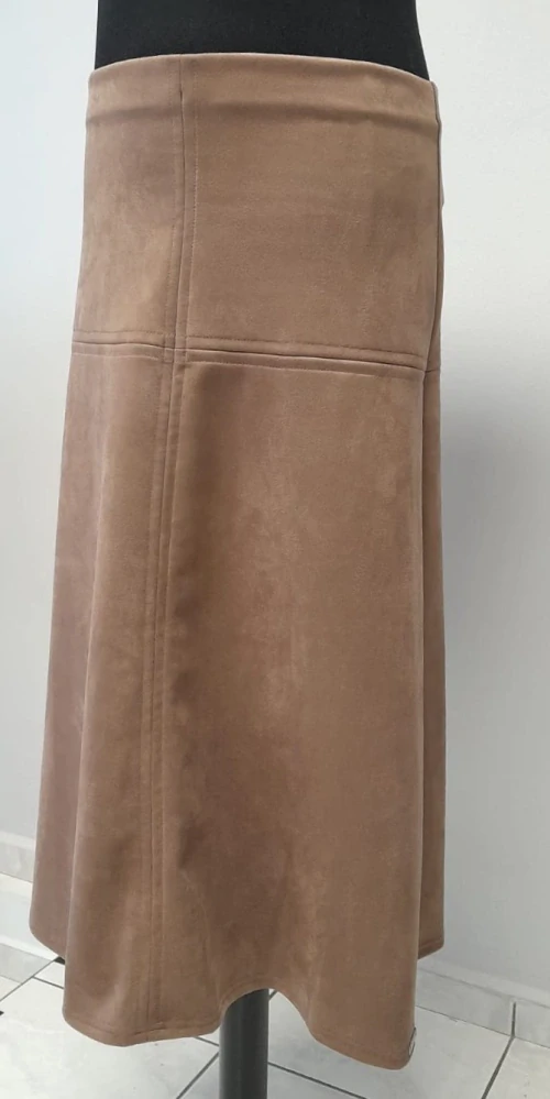 Kávová delší sukně Rosie