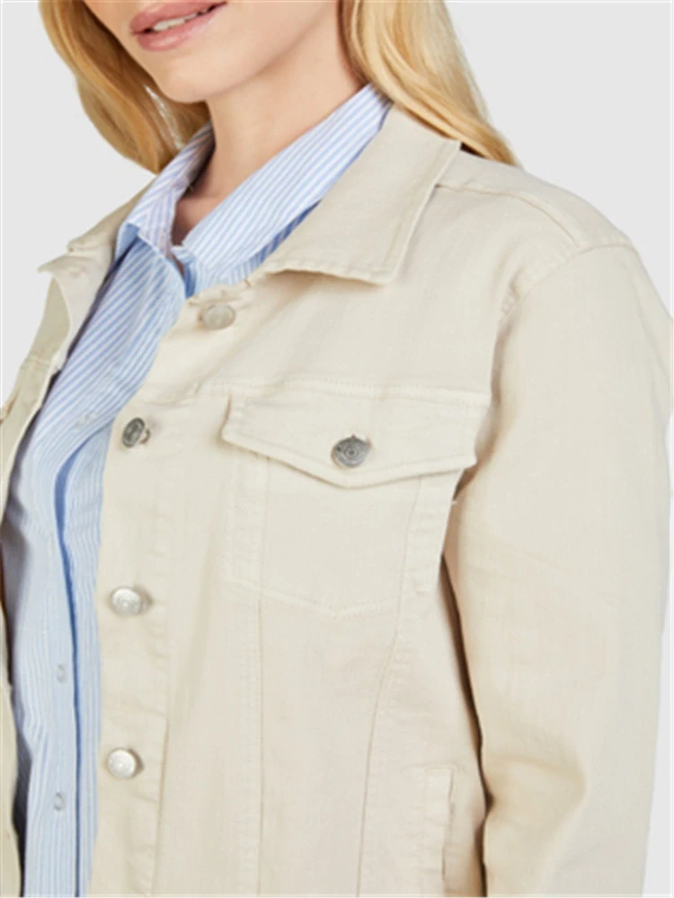 Navigazione smetanová jeans bunda až do velikosti 58