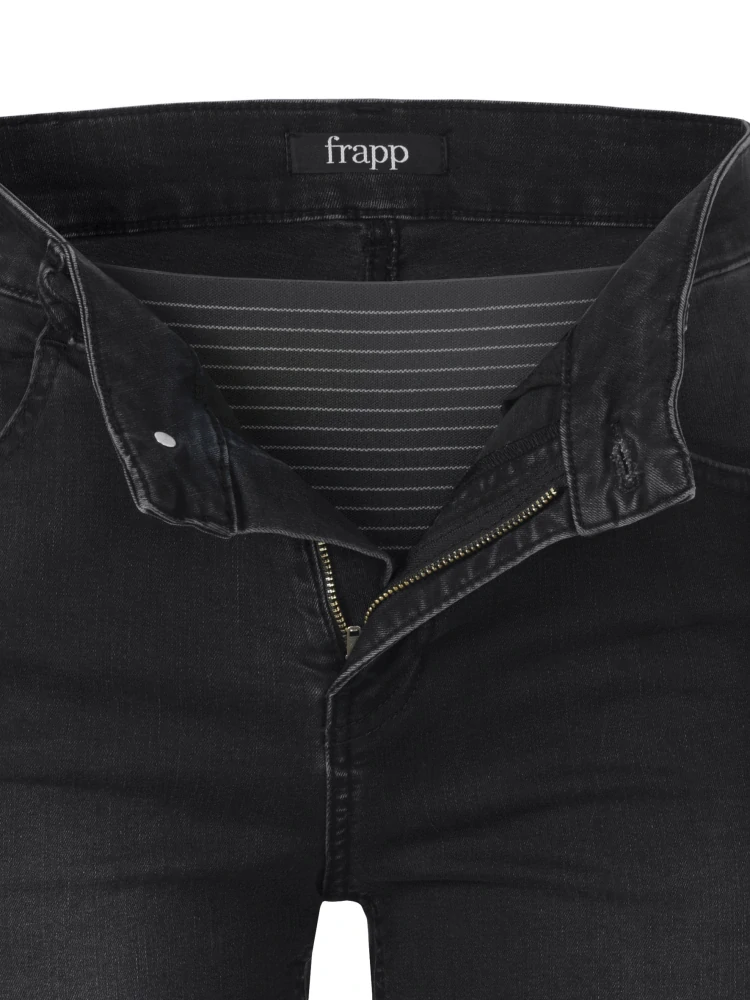 Via appia jeans s vsadkou černé