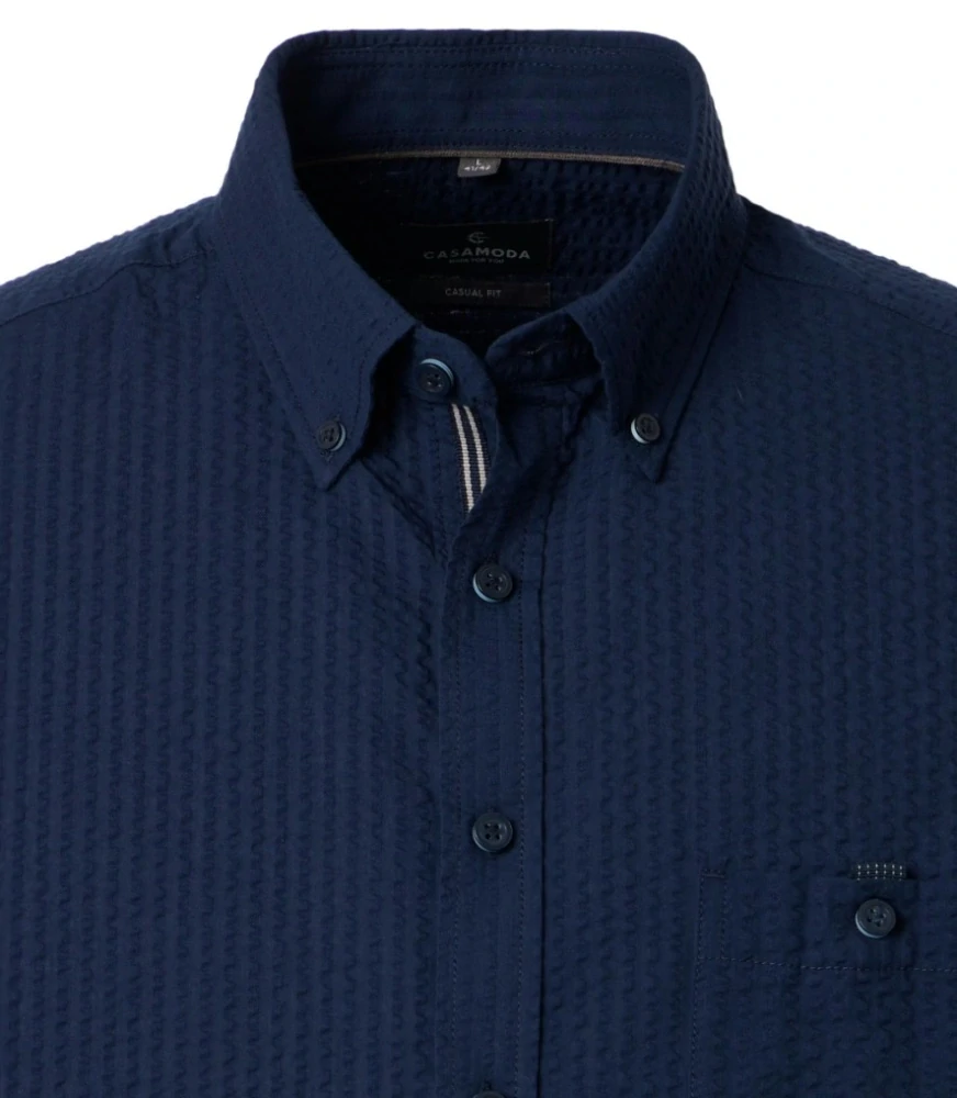 Casamoda tmavě modrá košile s krátkým rukávem