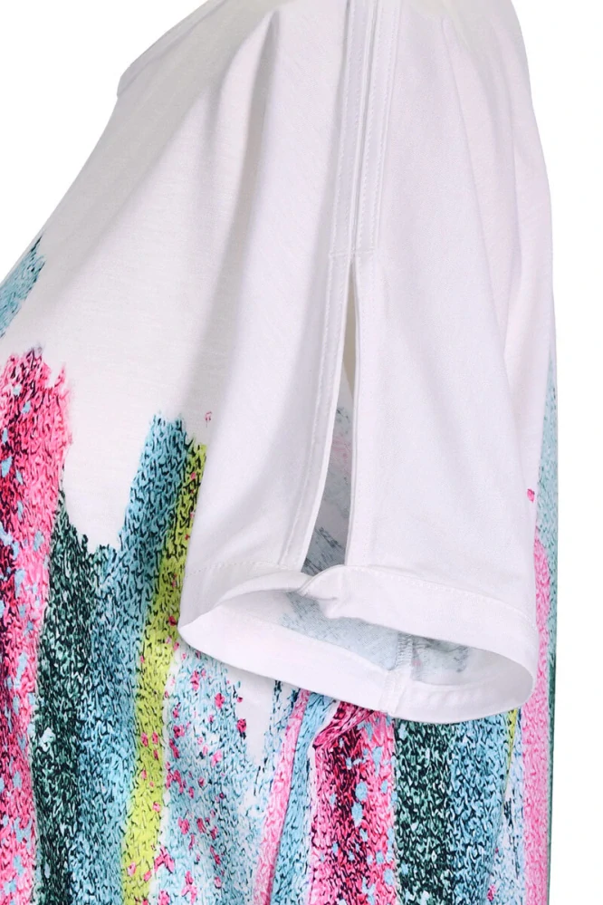 Kenny S bílé triko s aquarelovým designem