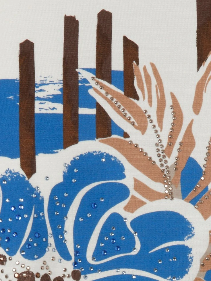 Via appia due smetanové triko s potiskem