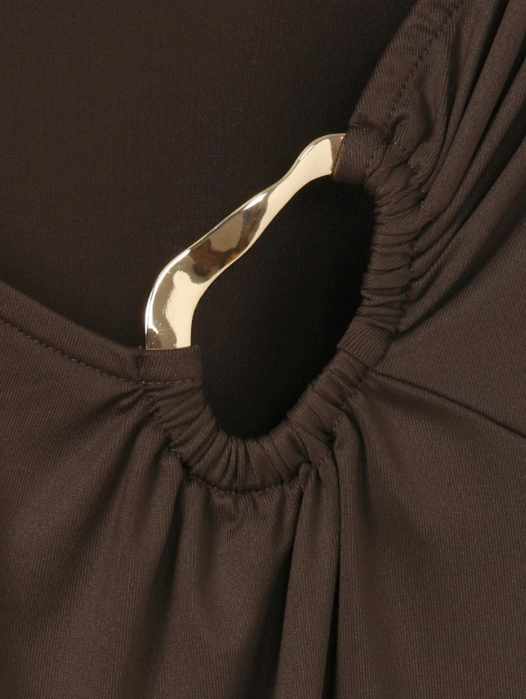 Via appia due hnědé triko se sponou