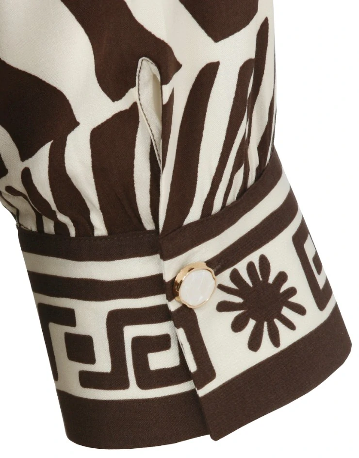 Via appia due hnědo-krémové košilové šaty