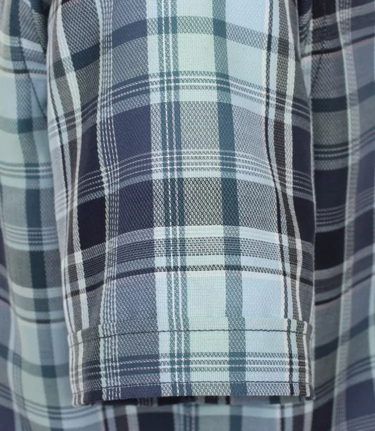 Casamoda modrá kostkovaná košile s krátkým rukávem