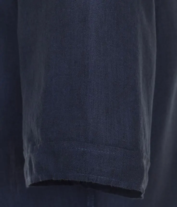 Casamoda lněná košile s krátkým rukávem modrá