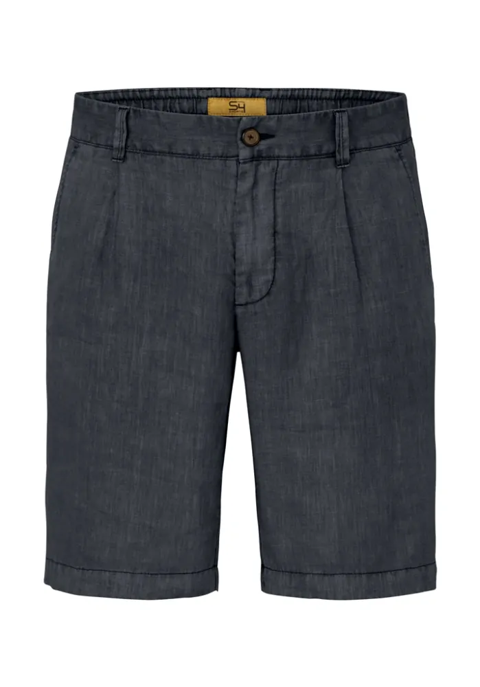 Pánské lněné šortky tmavě modré