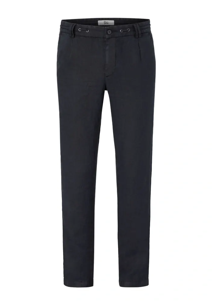 Pánské lněné kalhoty modré