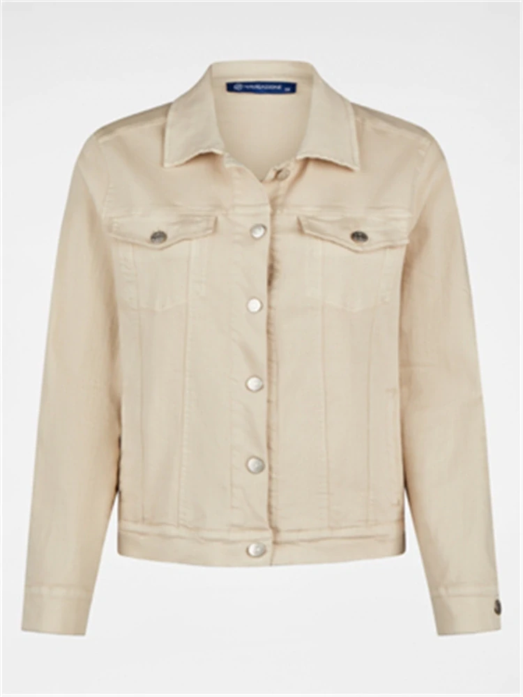 Navigazione smetanová jeans bunda až do velikosti 58