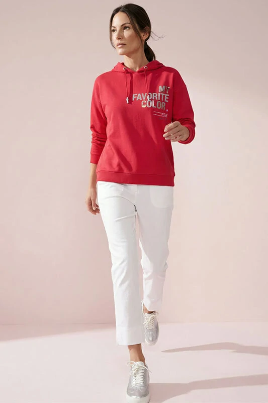 KS malinová mikina s kapucí