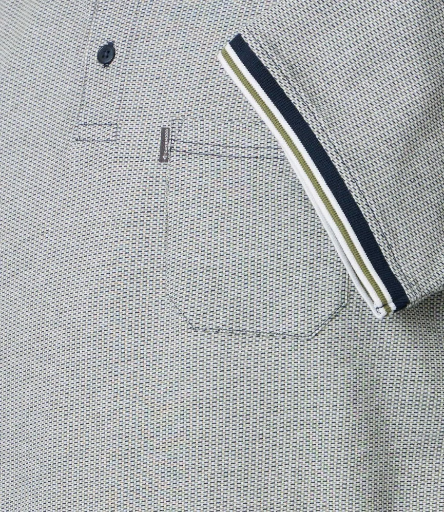 Casamoda béžovo-modrá polokošile s krátkým rukávem