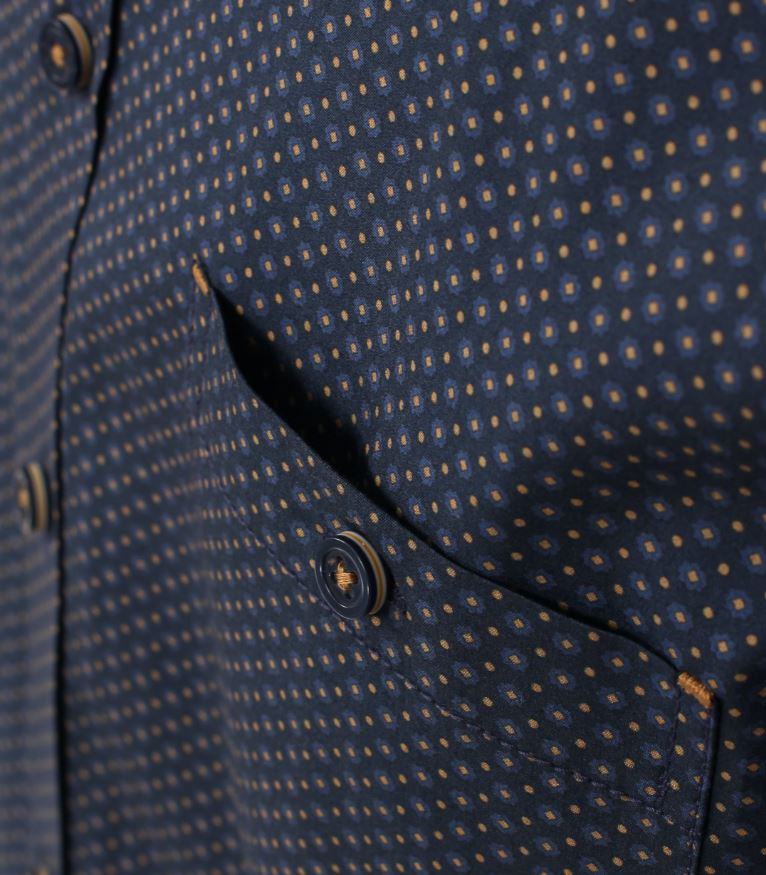 Casamoda tmavě modrá košile se vzorkem