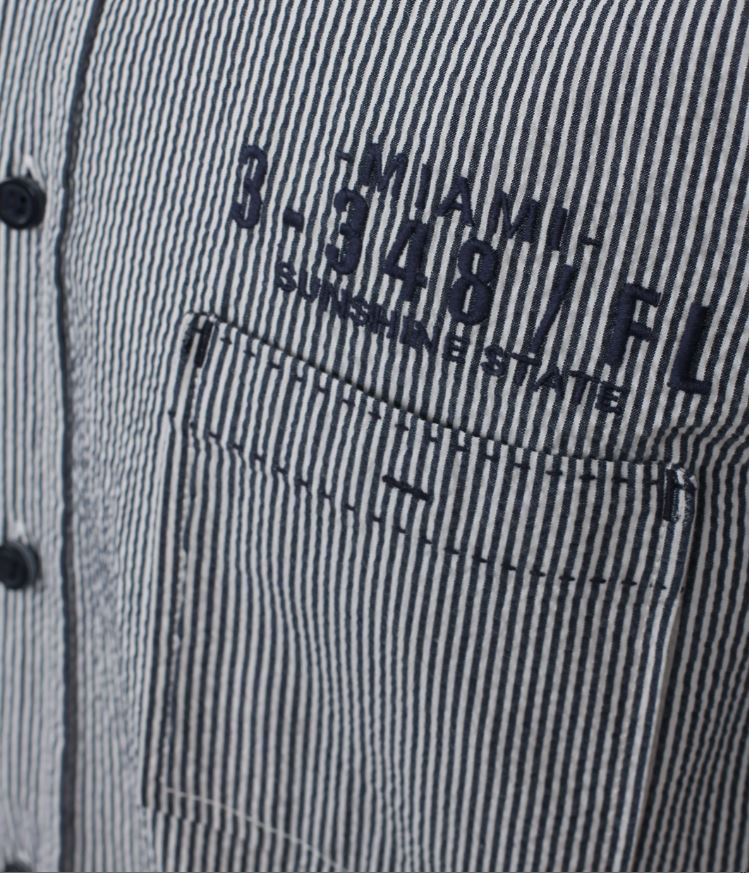 Casamoda košile krátký rukáv modrý proužek