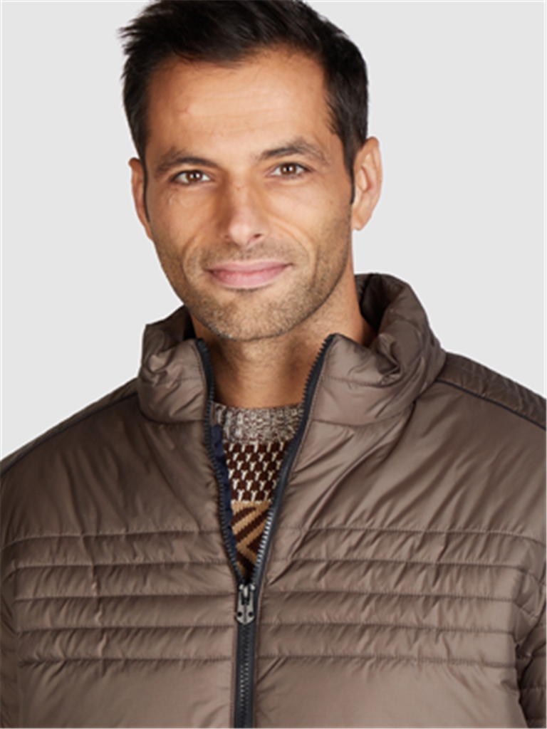 Navigazione pánská prošívaná bunda hnědá