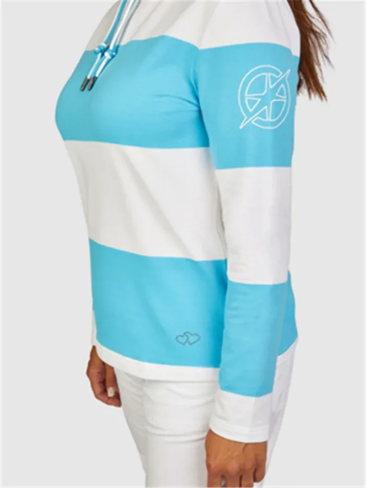 Navigazione tyrkysovo-bílá mikina