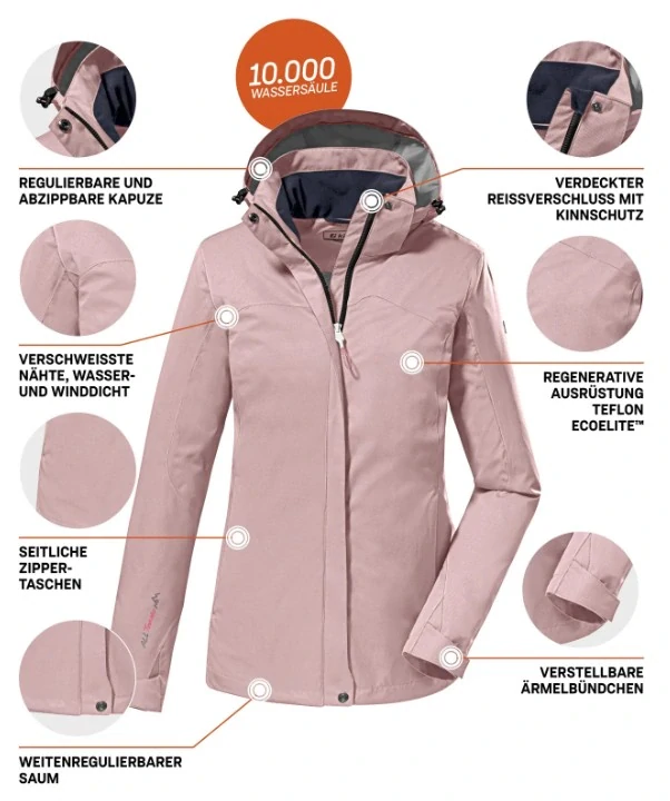 Killtec přechodová bunda mallow rose