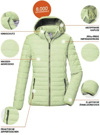Killtec dámská prošívaná bunda Uyaka light mint