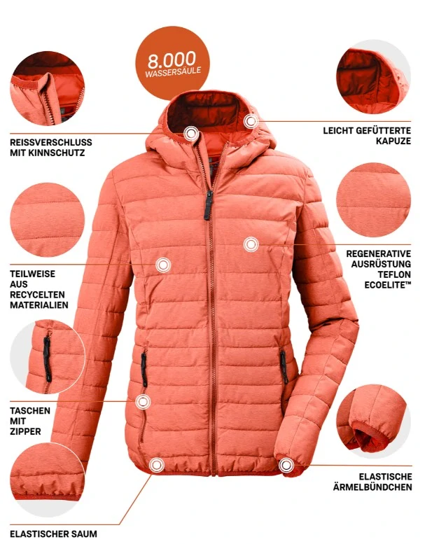 Killtec dámská prošívaná bunda apricot