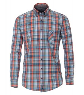 Casamoda modrá košile Casual fit kostka